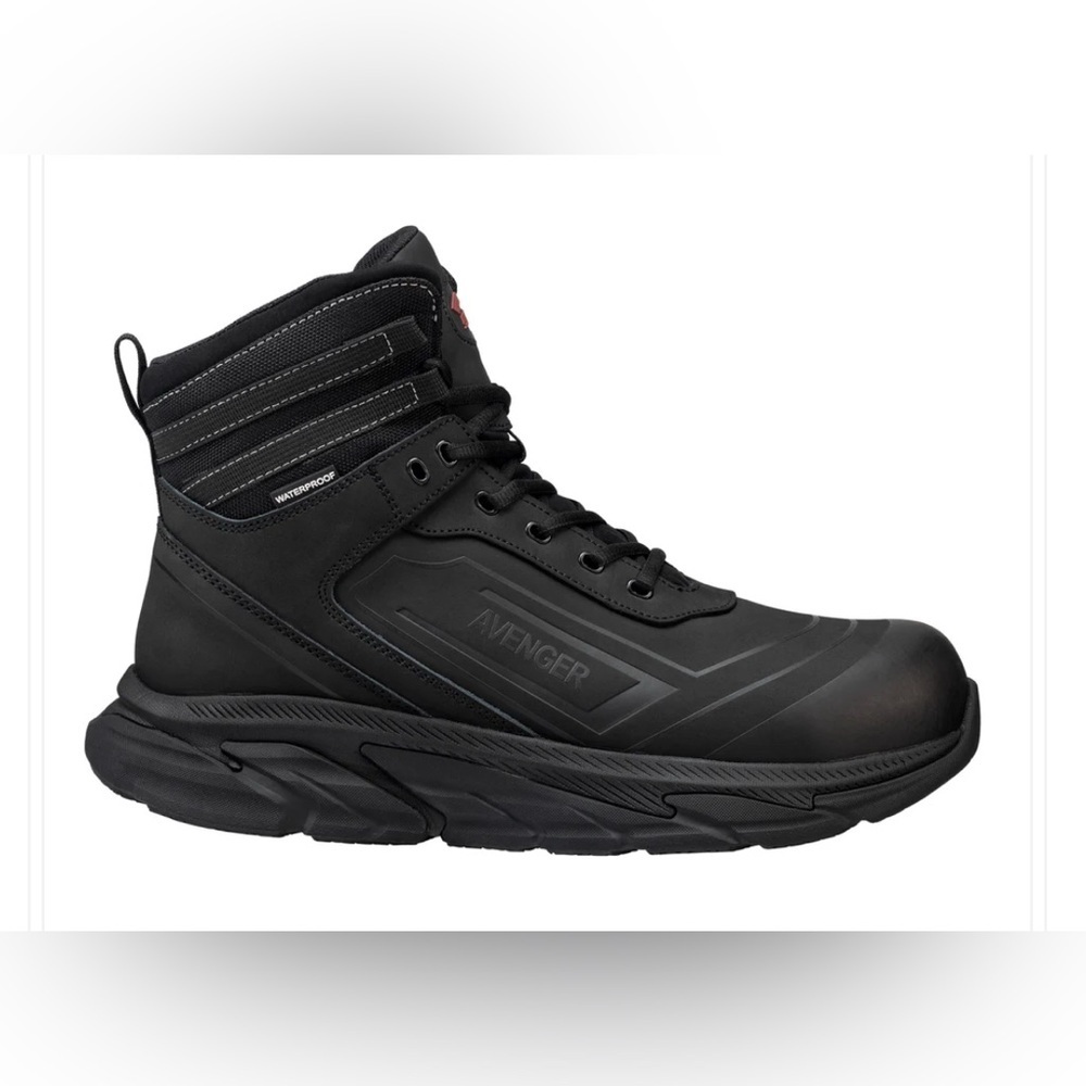 Avenger Men's Safety Toe Slip Resistant Work Boots in Black Size 9.5 Wide